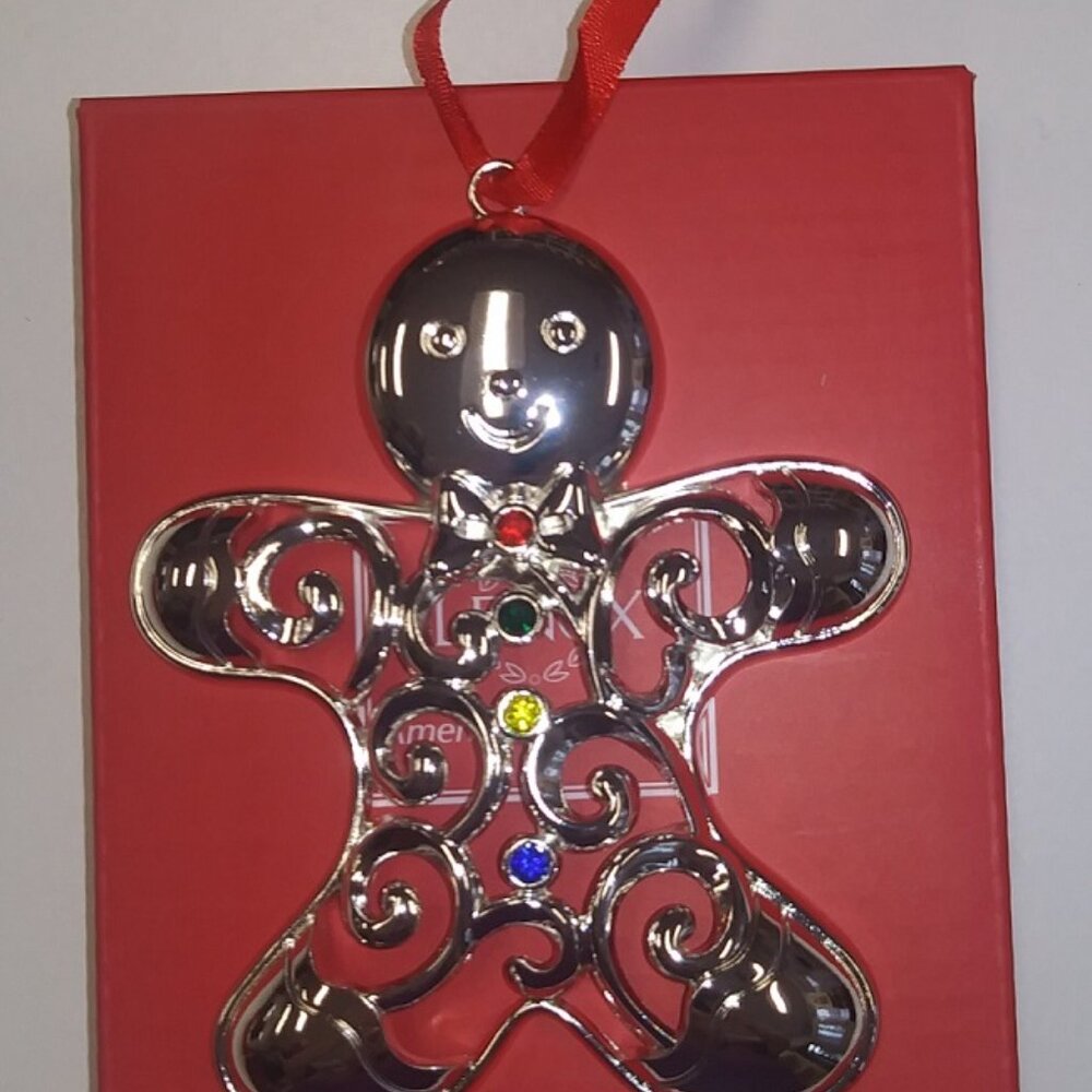 New Lenox Sterling Silver-Plated Gingerbread Ornament